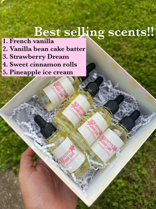 TheBeautyPackage Mini Body Oil Kit (5) 1oz body oils with BEST SELLING SCENTS Body Oil Sample Kit